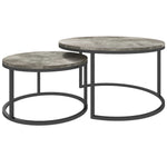 Stacking Coffee Tables Set, Marble Effect | Charcoal Gray