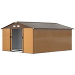 Garden Shed Storage Unit With Locking Door Floor Foundation | Large | Light Yellow