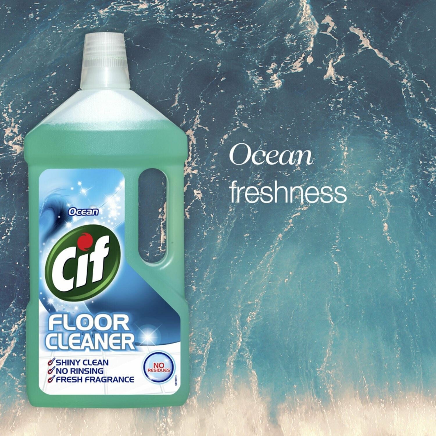 No Residues Floor Cleaner, Ocean 950ml, 2pk