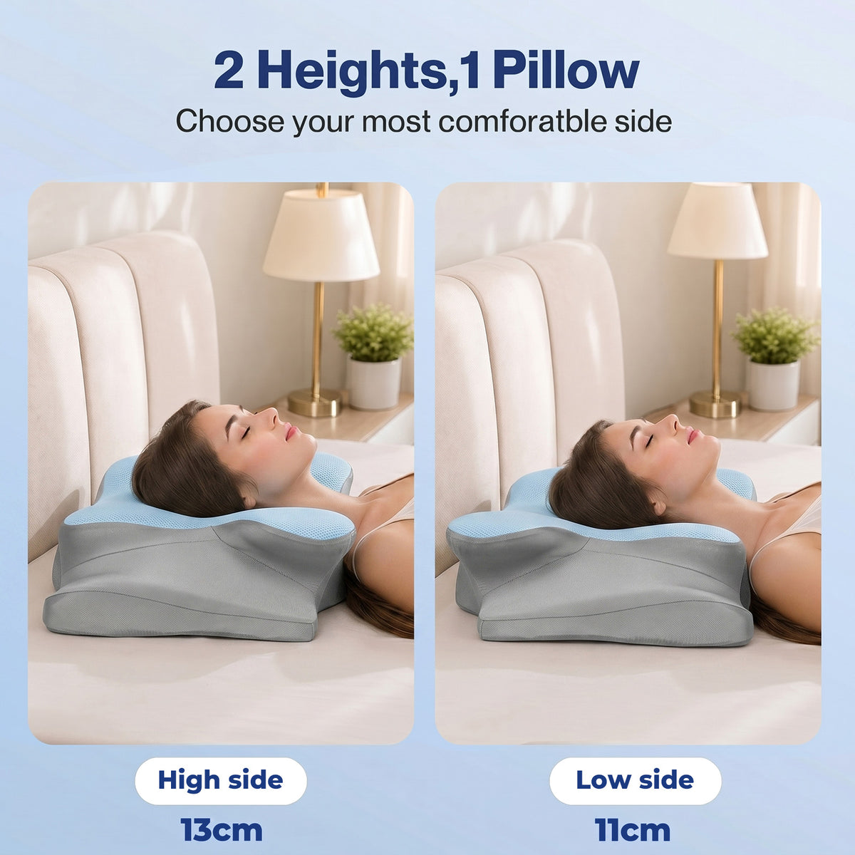 Lavio Contour Orthopedic Pillow Memory Foam Ergonomic Cervical Neck Pain Relief