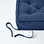 Cotton Dining Chair Booster Cushion | 40cm x 40cm | Navy Blue