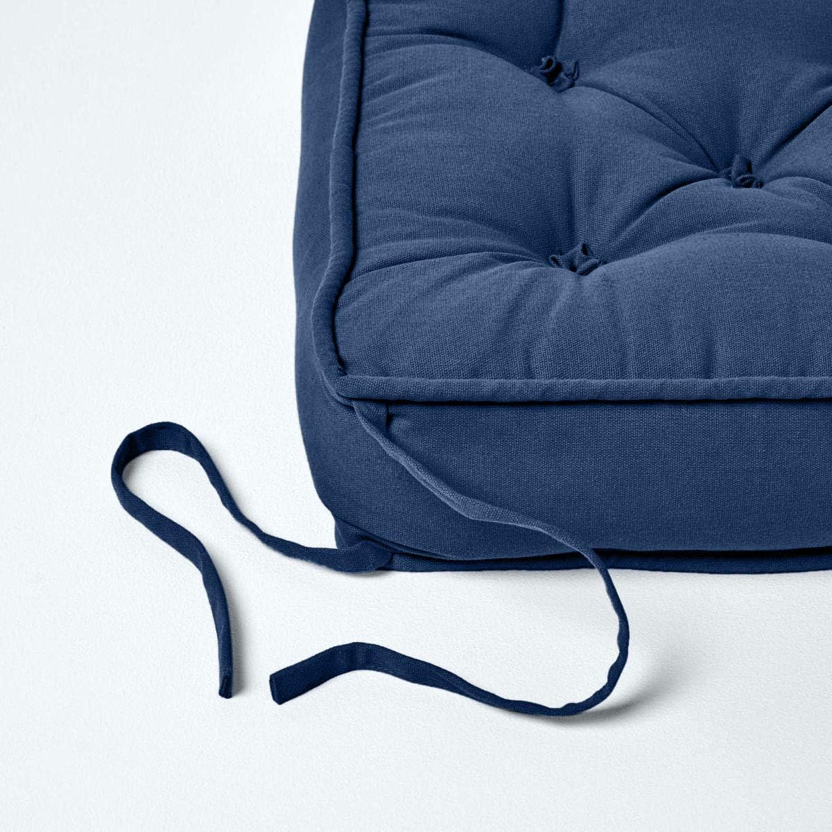 Cotton Dining Chair Booster Cushion | 40cm x 40cm | Navy Blue