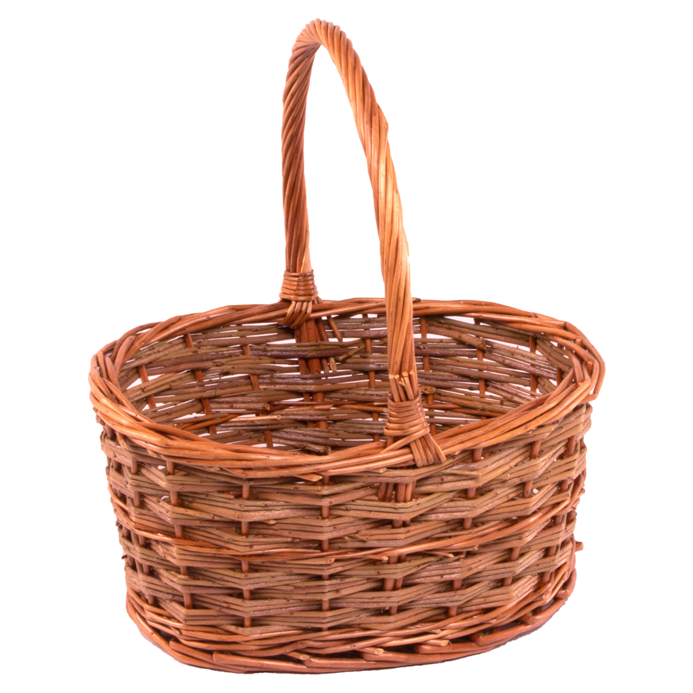 Wicker Small Rustic Oval Shopping Basket