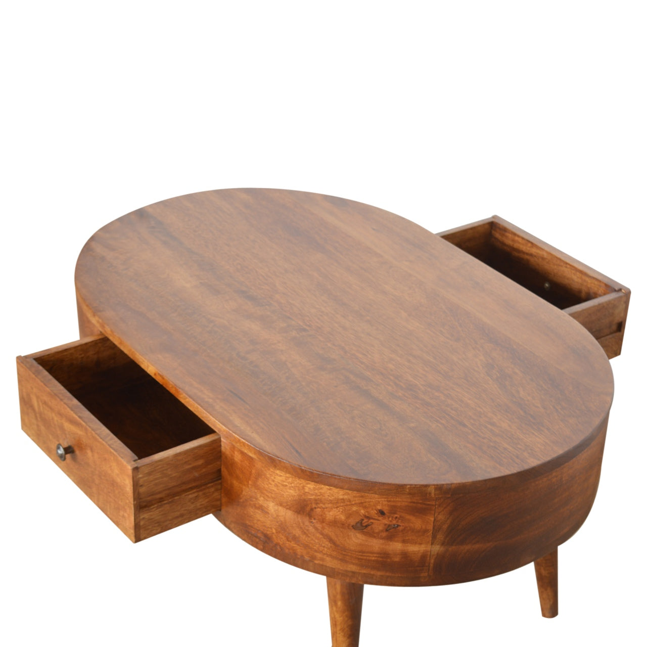 Solid Wood Chestnut Rounded Coffee Table