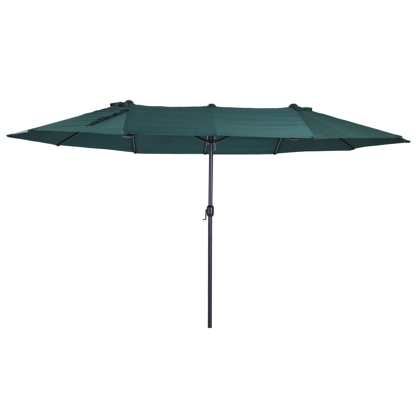 4.6m Double-sided Sun Umbrella W/ Base | Dark Green