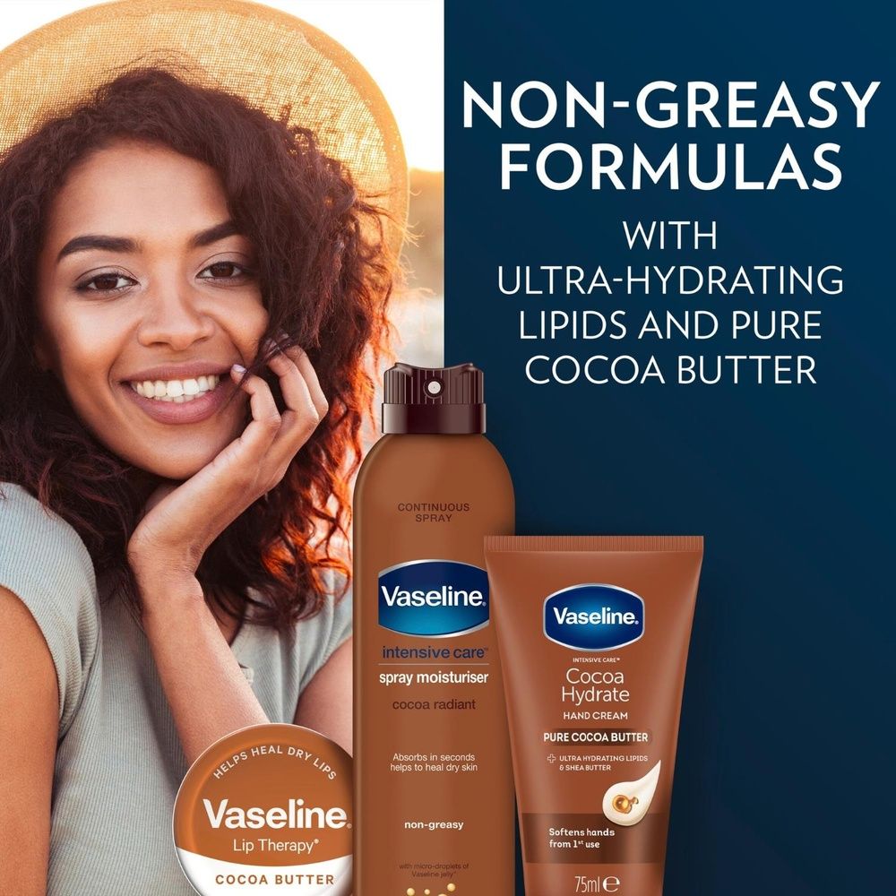 Vaseline Gluta-hya Flawless Tone Lotion 200ml & Cocoa Lip Balm 20g Duo Set
