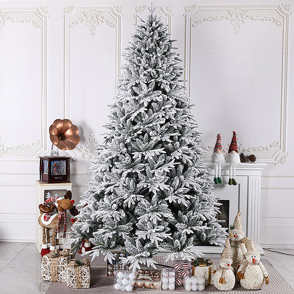 Flocked Pe Christmas Tree With X-frame Stand | 180cm | White