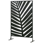 6.5ft Metal Privacy Screen W/ Stand, Banana Leaf