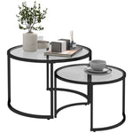 Nesting Coffee Table Set, 2 Round Side Tables