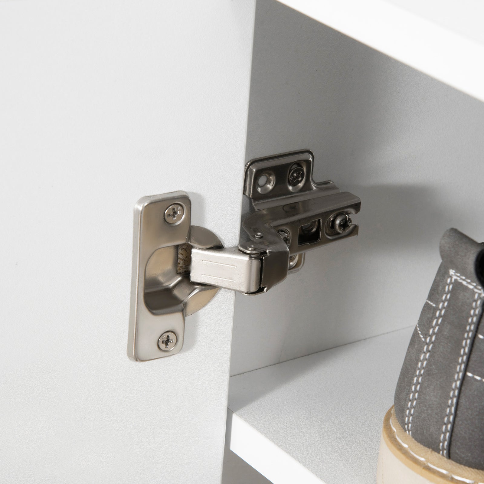 Modern Shoe Cabinet Storage Organizer W/ Doors And Shelves