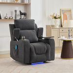 Cowley Electric Riser Recliner Chair With Massage And Heat, Drink Cooler, Table | Dark Grey
