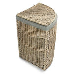 Antique Wash Corner Linen Basket With Grey Sage Lining | Set-of-2