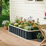 Galvanised Raised Garden Bed With Gloves | L | Dark Grey