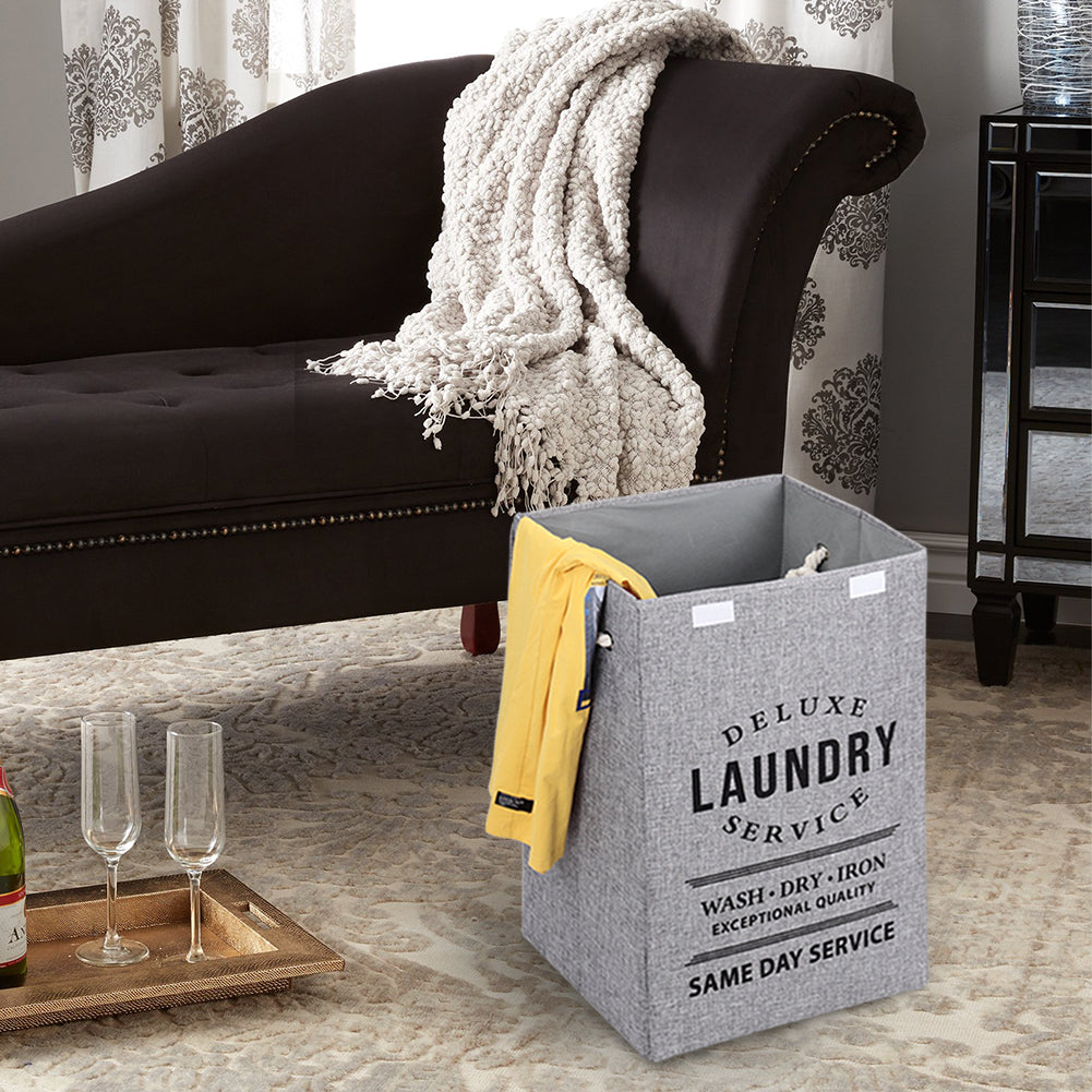 Living and Home Foldable Home Laundry Baskets Laundry Hamper With Lid And Rope Handles