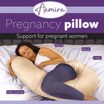 C Shaped Pregnancy Pillow, 140x65x20cm Shredded Memory Foam Full Body Maternity Cushion For Sleeping | C Shape | Cream