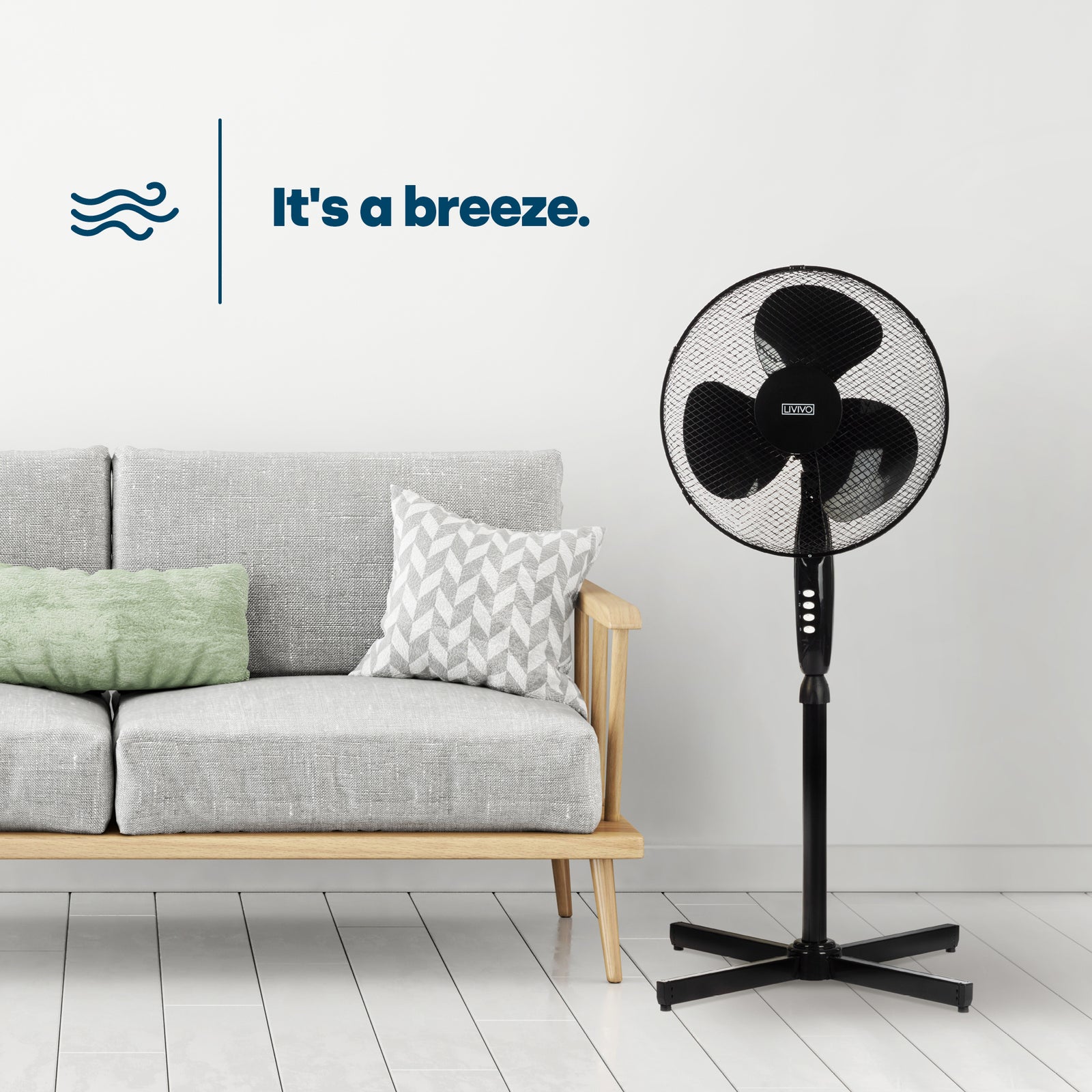 16" Pedestal Fan - Black
