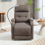 Linen Fabric Electric Recliner Chair With Remote Control | Brown