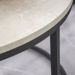 Stacking Coffee Tables Set, Marble Effect | White