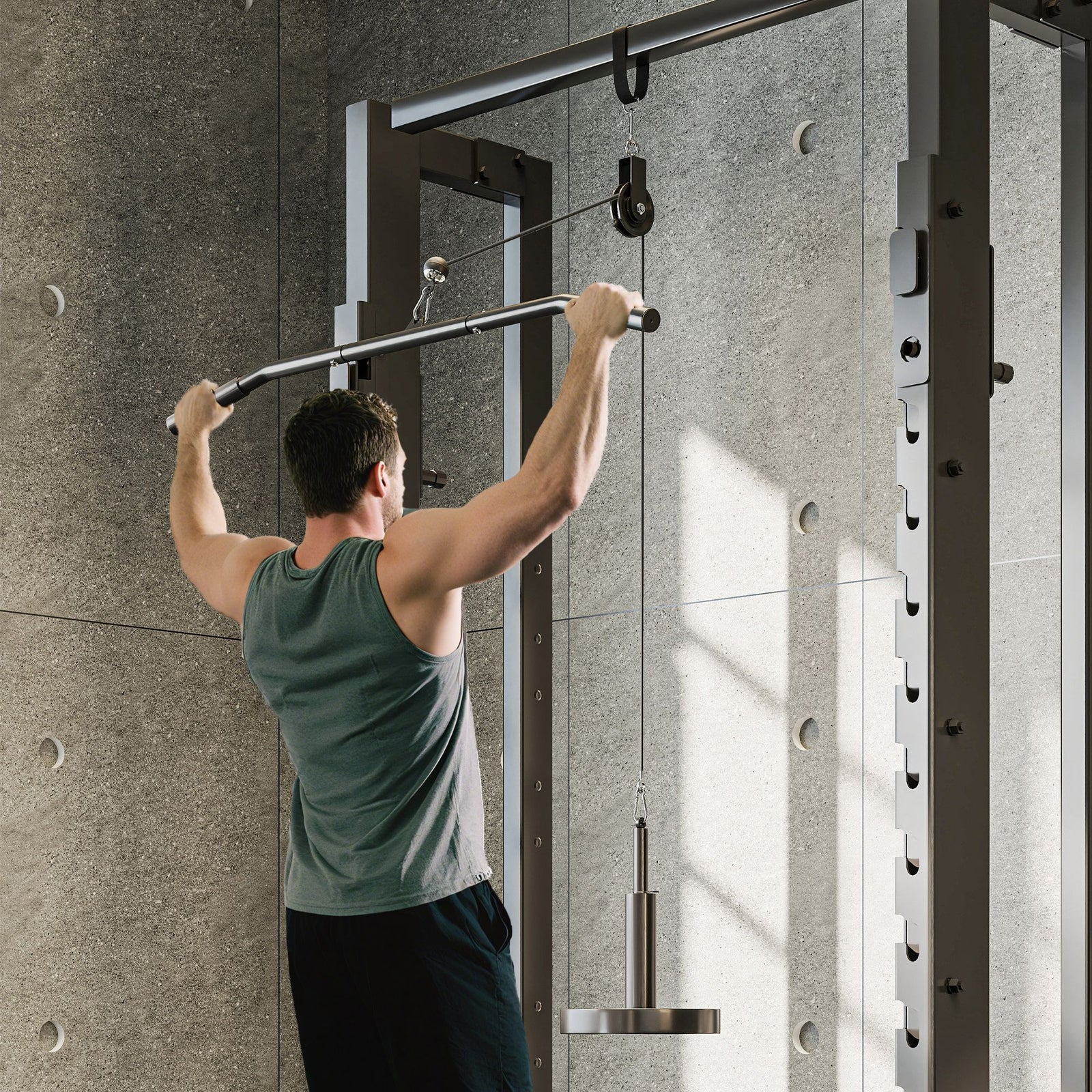 Weight Cable Pulley System For Home Gym With Loading Pin