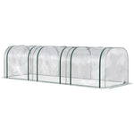 Green Tunnel Greenhouse With Zipped Doors | Silver