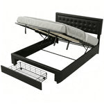 HOMCOM 5ft King Size Ottoman Bed With Gas Lift End Opening, Black