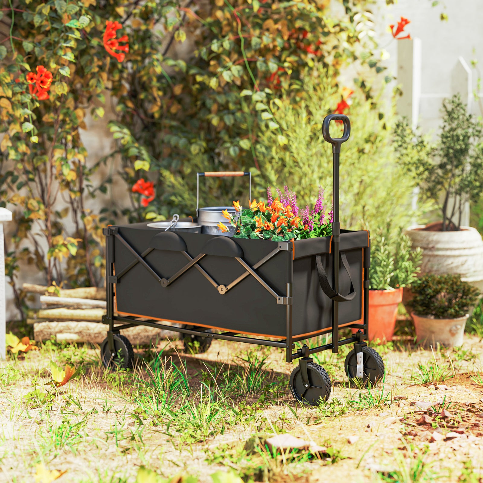 160l Festival Trolley, Heavy Duty With Tailgate | Black