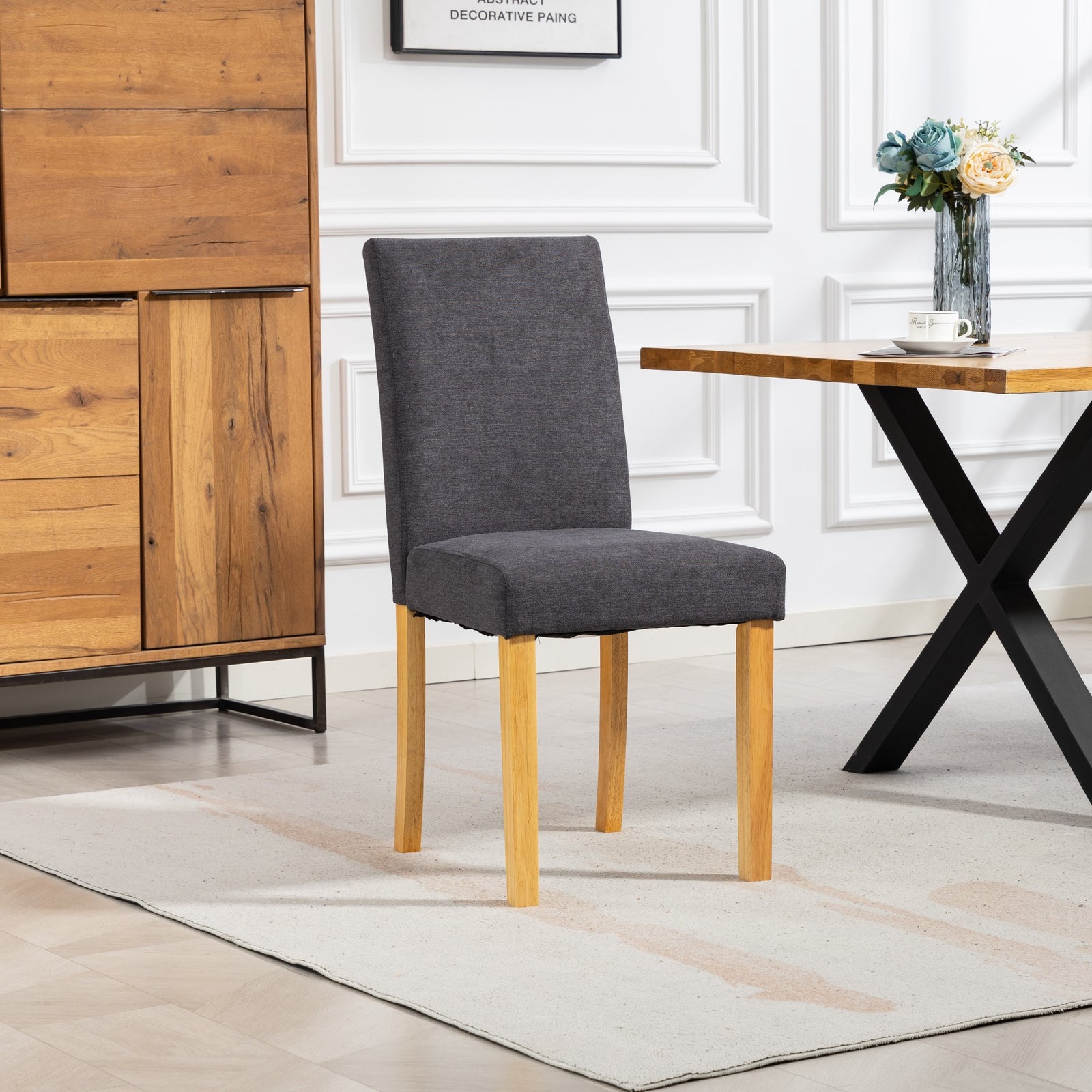 Almont Fabric Dining Chairs - Set Of 2 | Charcoal