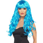 Siren Long Curly Wig With Fringe | Blue
