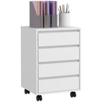 HOMCOM Mobile Vertical Filing Cabinet With 4 Drawers Home Office