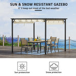 3m X 3m Outdoor Retractable Steel Pergola With Pa-coated Polyester Canopy