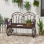 Rocking Swing Bench, 3 Seater, Metal, Bronze