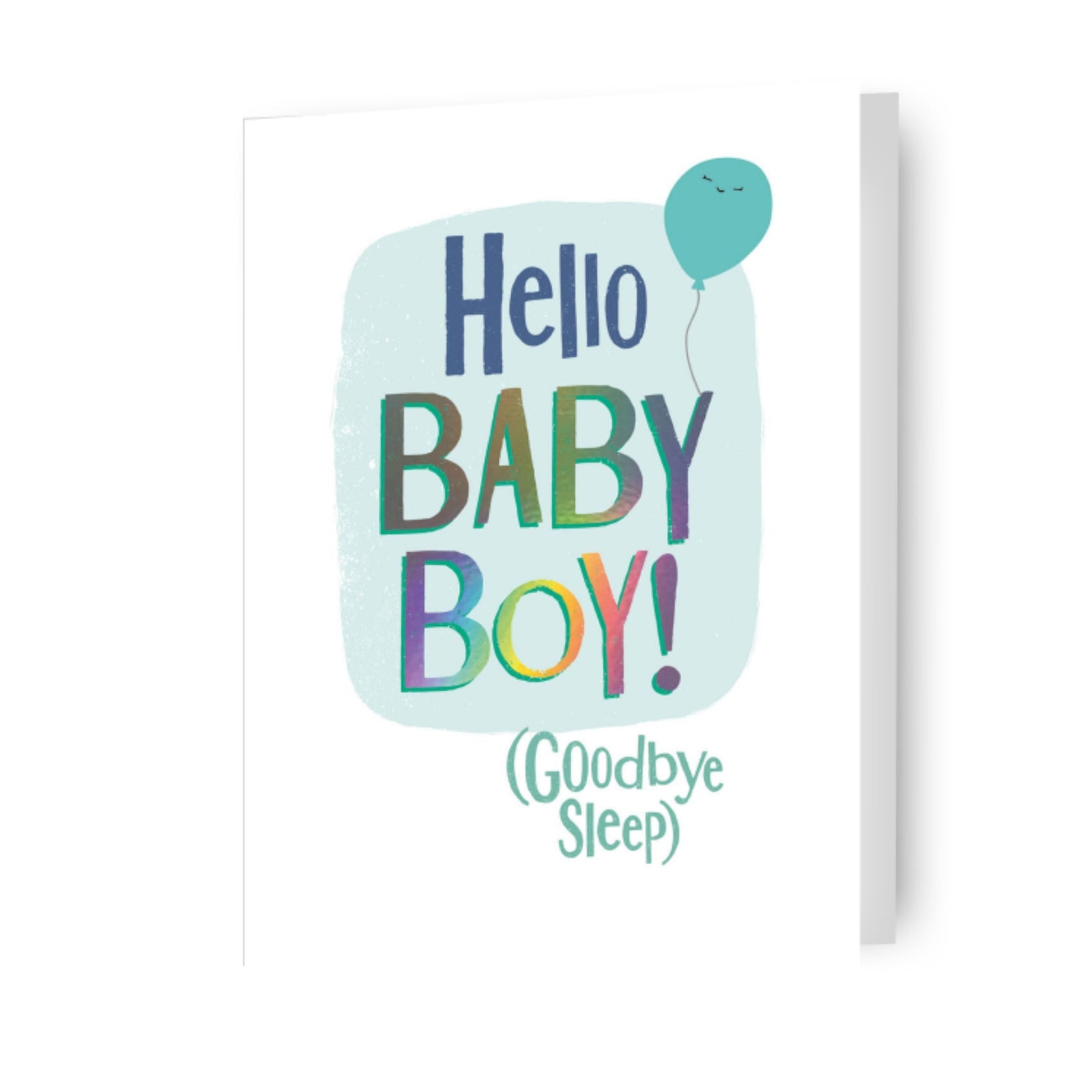 New Baby 'hello Baby Boy! (goodbye Sleep)' Card Official Product