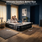 Inflatable Air Mattress With Soft Surface Built-in Electric Pump | King | Black