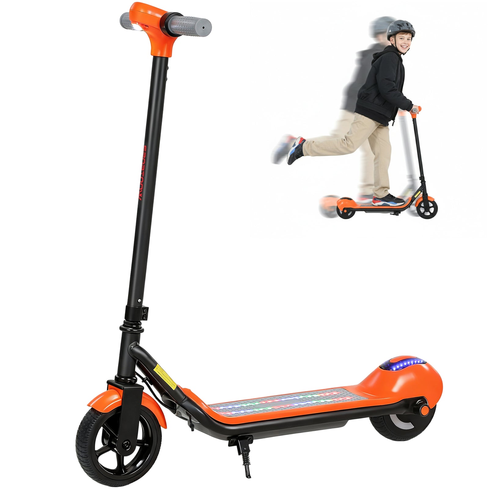 Electric Scooter, Lightweight E Scooter With Led Display | Orange