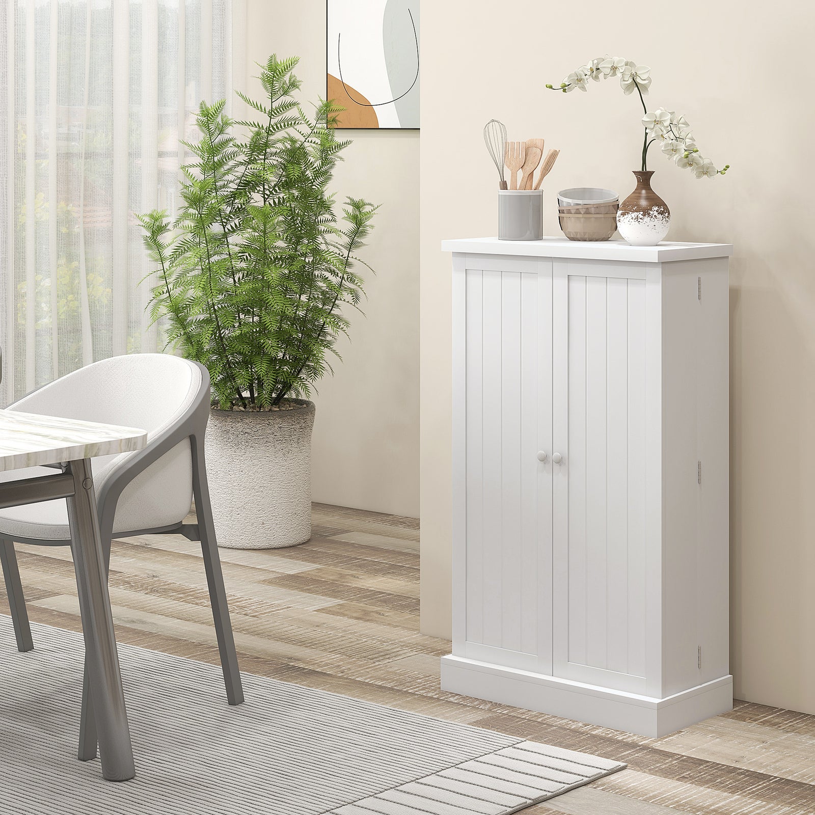 Freestanding Kitchen Storage Cabinet With Spice Racks