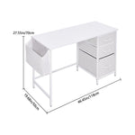 Multipurpose White Metal Frame Computer Desk For Home Office