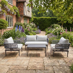 Soveria Outdoor Conversation Set - 2 Seat Sofa, 2 X Chairs + Table | Grey