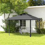 4 X 4m Outdoor Pop-up Canopy Tent Gazebo Adjustable Legs Bag | Dark Gray