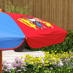 Kids Bistro Table And Chair Set W/ Cowboy Theme, Adjustable Parasol