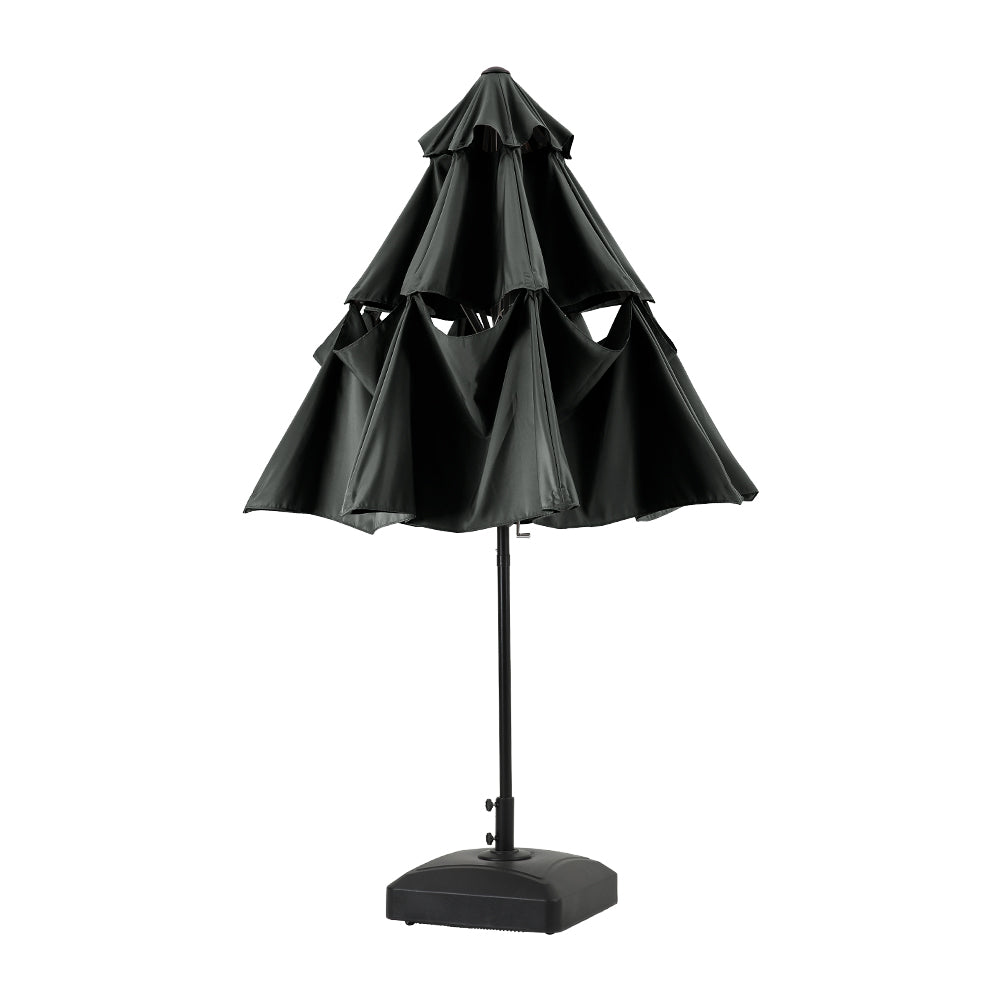 Outdoor 3-tier Umbrella With Crank And Tilt Without Base | One Size | Dark Grey