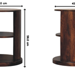 Ventura Side Table, 2 Open Shelves, Dark Brown | Brown