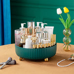 Rotating Round Spice Storage Rack Tray Turntable Kitchen Organizer | Small | Green