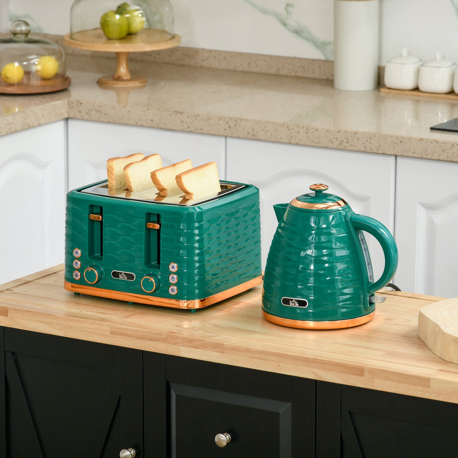 Kettle And Toaster Set 1.7l Boil Kettle And 4 Slice Toaster | One Size