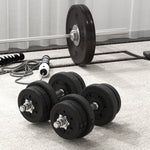 25kg Adjustable Dumbbells Weight Set | Black