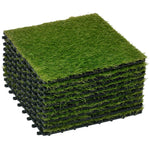 10-piece Artificial Grass Set, Weatherproof Turf Tiles, Outdoor Carpet