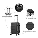 Lockable Travel Suitcase Set | Set of 3 | Black
