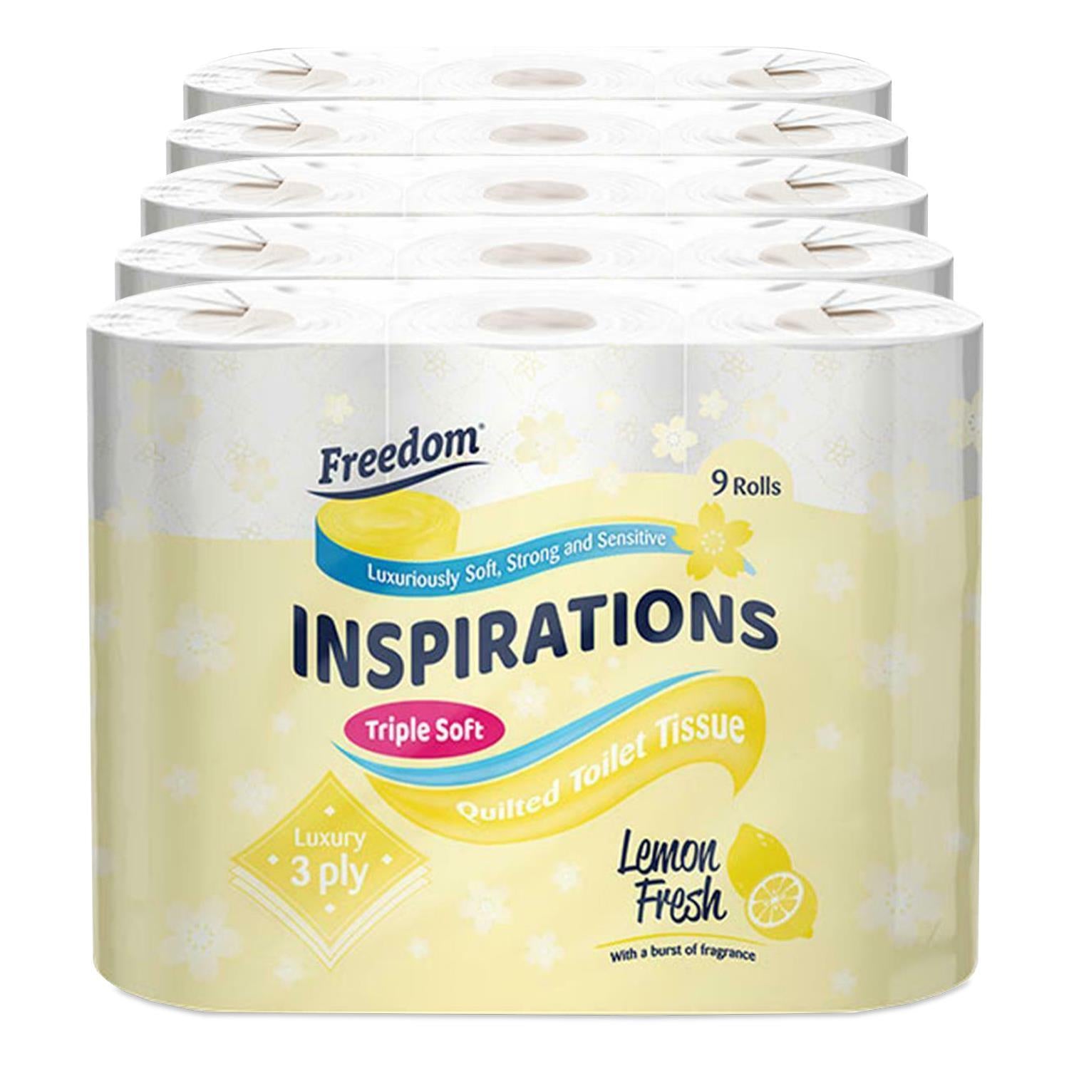 Lemon 3-ply 45 Rolls + Rhino Jumbo Kitchen Towels 24 Rolls
