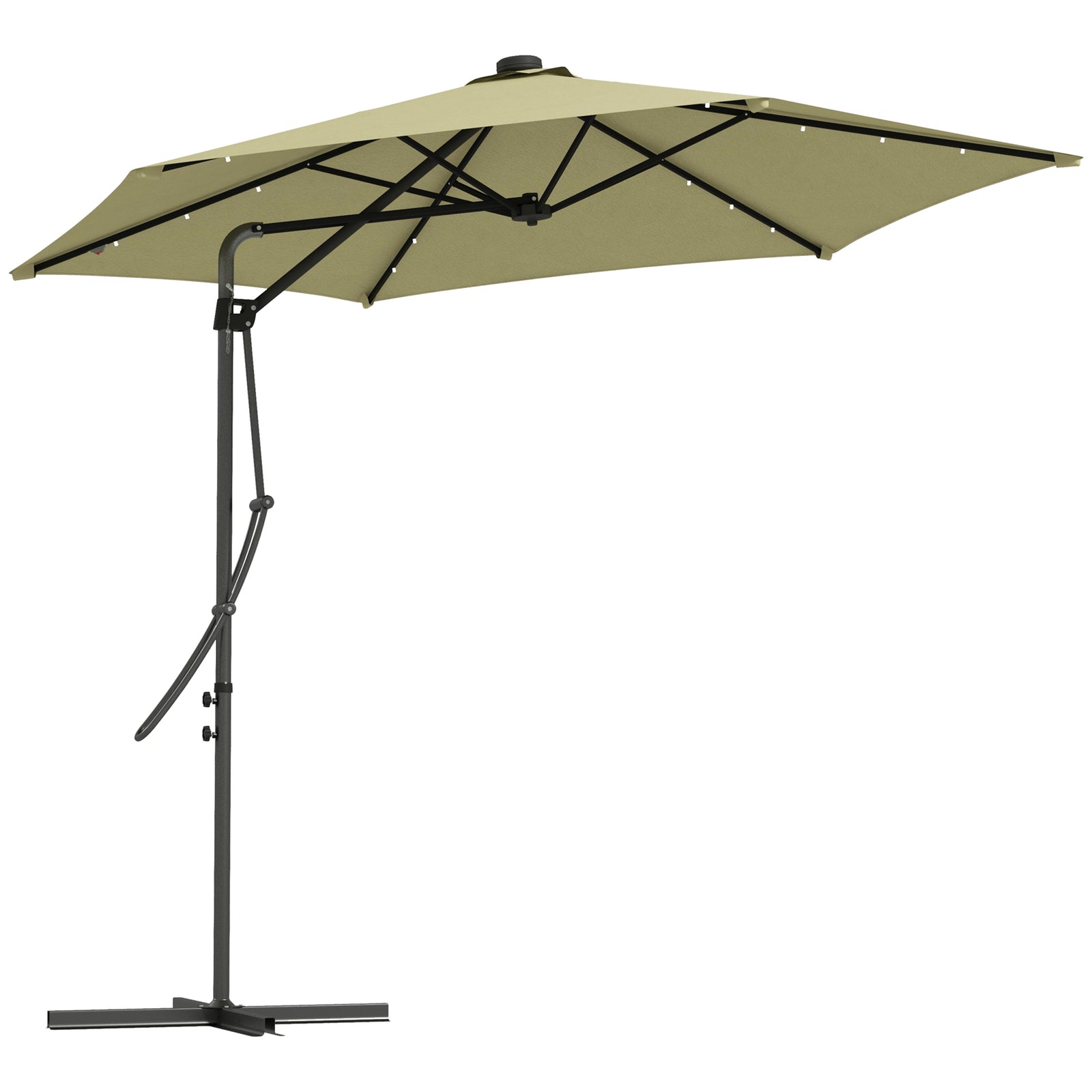 3m Cantilever Parasol W/ Waterproof Cover | Beige