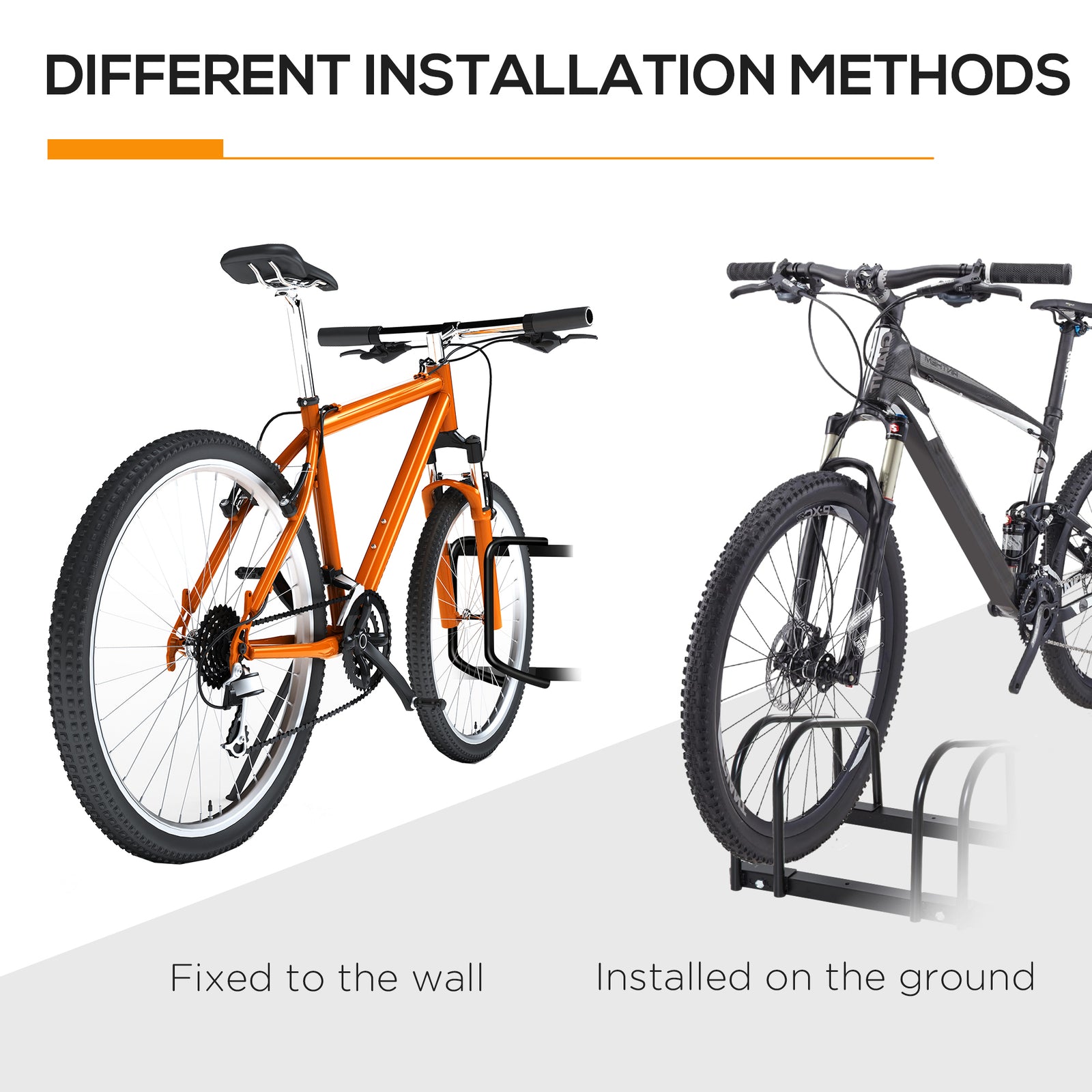 Bike Rack Floor Stand 3 Racks | Black