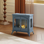 Ethanol Fireplace Stove Freestanding Bioethanol Fire, 0.9l Tank | Grey
